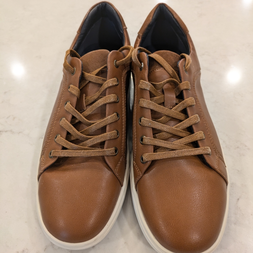 Bruno Marc Brown Leather Oxfords with Lace-Up Design Size 11
